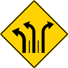 Signal avancé de direction des voies.