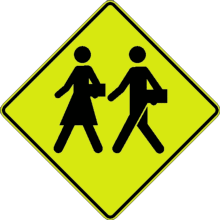 Signal avancé d'une zone scolaire ou d'un passage pour écoliers