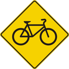 Passage pour bicyclettes ou présence de cyclistes