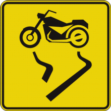 Chaussée glissante pour motocyclettes