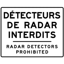 Détecteurs de radar interdits
