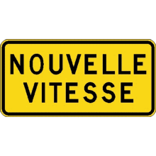 Panonceau nouvelle vitesse