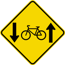 Signal avancé de circulation à double sens des bicyclettes