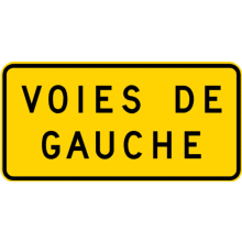 Panonceau Voie de gauche