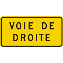 Panonceau voie de droite