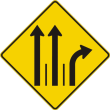 Signal avancé de direction des voies.