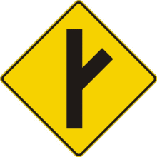 Intersection en Y, à droite