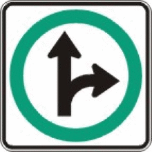 Obligation d'aller tout droit ou de tourner à droite