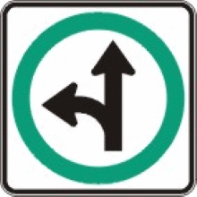 Obligation d'aller tout droit ou de tourner à gauche