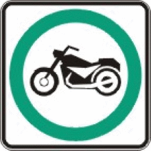 Trajet obligatoire pour motocyclettes.