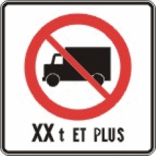 Accès interdit aux camions dépassant X tonnes