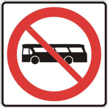 Accès interdit aux autobus urbains