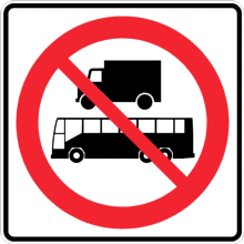 Accès interdit aux camions et aux autobus interurbains