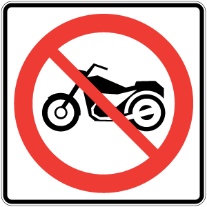 Accès interdit aux motocyclettes