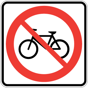 Accès interdit aux bicyclettes