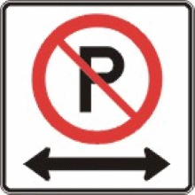 Stationnement interdit vers la gauche et vers la droite