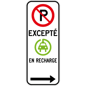 Espace de stationnement réservé aux véhiculé électriques