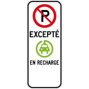 Espace de stationnement réservé aux véhiculé électriques