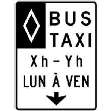 Voies réservées: autobus et taxi