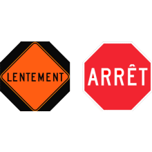 Panneau du signaleur (Arrêt-Lentement) Recto-verso