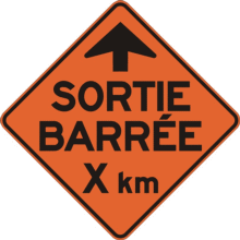 Signal avancé de sortie barrée