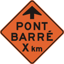 Signal avancé de pont barré