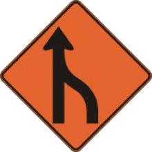 Fusion de 2 voies à 1 voie à gauche