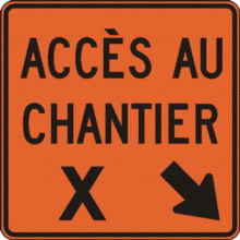 Accès au chantier, à droite