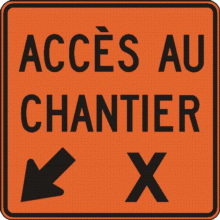 Accès au chantier, à gauche