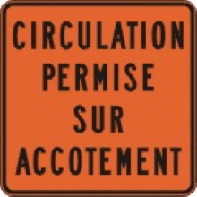 Circulation permise sur accotement