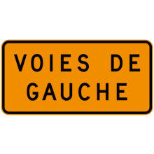 Panonceau Voies de gauche